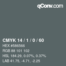 カラーコード: CMYK 14 / 1 / 0 / 60 | qconv.com