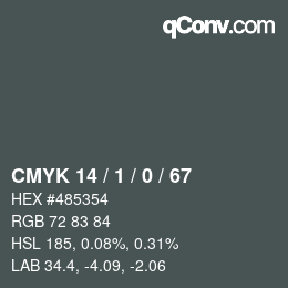 カラーコード: CMYK 14 / 1 / 0 / 67 | qconv.com