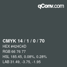 颜色代码: CMYK 14 / 1 / 0 / 70 | qconv.com