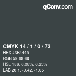カラーコード: CMYK 14 / 1 / 0 / 73 | qconv.com