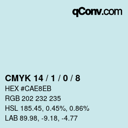 Farbcode: CMYK 14 / 1 / 0 / 8 | qconv.com