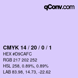 颜色代码: CMYK 14 / 20 / 0 / 1 | qconv.com