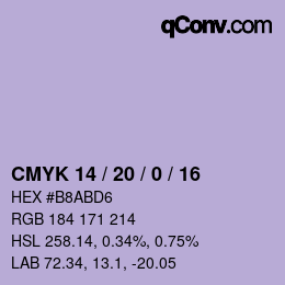 カラーコード: CMYK 14 / 20 / 0 / 16 | qconv.com