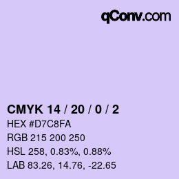 颜色代码: CMYK 14 / 20 / 0 / 2 | qconv.com