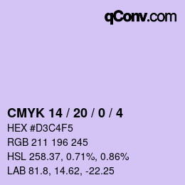 Color code: CMYK 14 / 20 / 0 / 4 | qconv.com