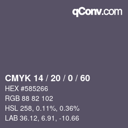 Color code: CMYK 14 / 20 / 0 / 60 | qconv.com