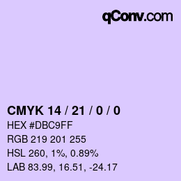 カラーコード: CMYK 14 / 21 / 0 / 0 | qconv.com