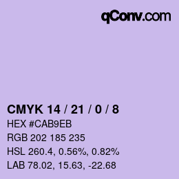颜色代码: CMYK 14 / 21 / 0 / 8 | qconv.com