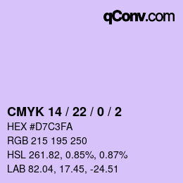 カラーコード: CMYK 14 / 22 / 0 / 2 | qconv.com