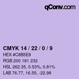 カラーコード: CMYK 14 / 22 / 0 / 9 | qconv.com