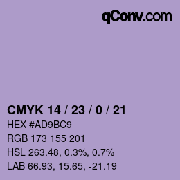 Color code: CMYK 14 / 23 / 0 / 21 | qconv.com