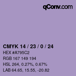 カラーコード: CMYK 14 / 23 / 0 / 24 | qconv.com