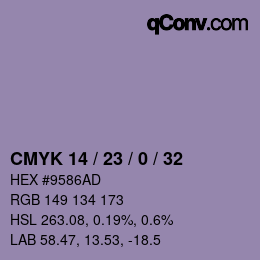 颜色代码: CMYK 14 / 23 / 0 / 32 | qconv.com