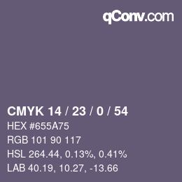 Color code: CMYK 14 / 23 / 0 / 54 | qconv.com