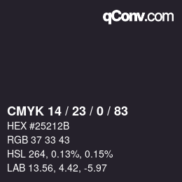 Color code: CMYK 14 / 23 / 0 / 83 | qconv.com
