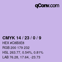 カラーコード: CMYK 14 / 23 / 0 / 9 | qconv.com