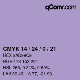 カラーコード: CMYK 14 / 24 / 0 / 21 | qconv.com