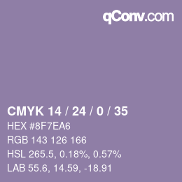 Color code: CMYK 14 / 24 / 0 / 35 | qconv.com