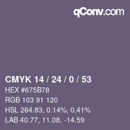 Color code: CMYK 14 / 24 / 0 / 53 | qconv.com