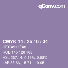 Color code: CMYK 14 / 25 / 0 / 34 | qconv.com