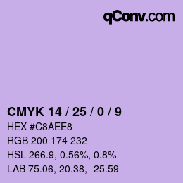 颜色代码: CMYK 14 / 25 / 0 / 9 | qconv.com