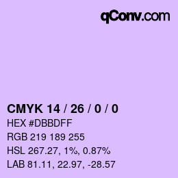 カラーコード: CMYK 14 / 26 / 0 / 0 | qconv.com