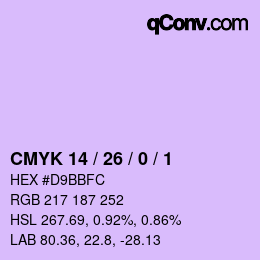 カラーコード: CMYK 14 / 26 / 0 / 1 | qconv.com
