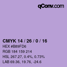 カラーコード: CMYK 14 / 26 / 0 / 16 | qconv.com