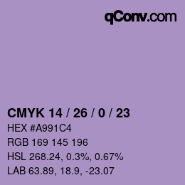 Color code: CMYK 14 / 26 / 0 / 23 | qconv.com