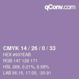Color code: CMYK 14 / 26 / 0 / 33 | qconv.com