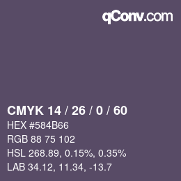 颜色代码: CMYK 14 / 26 / 0 / 60 | qconv.com