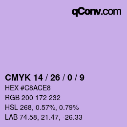 カラーコード: CMYK 14 / 26 / 0 / 9 | qconv.com