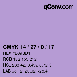 Color code: CMYK 14 / 27 / 0 / 17 | qconv.com