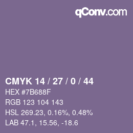 Código de color: CMYK 14 / 27 / 0 / 44 | qconv.com