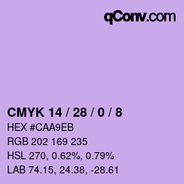 カラーコード: CMYK 14 / 28 / 0 / 8 | qconv.com