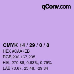 カラーコード: CMYK 14 / 29 / 0 / 8 | qconv.com