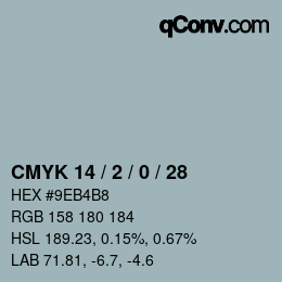 カラーコード: CMYK 14 / 2 / 0 / 28 | qconv.com