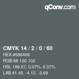 颜色代码: CMYK 14 / 2 / 0 / 60 | qconv.com