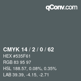Color code: CMYK 14 / 2 / 0 / 62 | qconv.com
