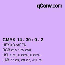 カラーコード: CMYK 14 / 30 / 0 / 2 | qconv.com