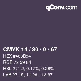 Color code: CMYK 14 / 30 / 0 / 67 | qconv.com