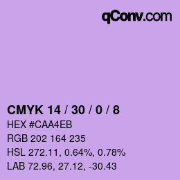 Color code: CMYK 14 / 30 / 0 / 8 | qconv.com