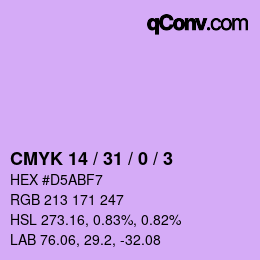 Color code: CMYK 14 / 31 / 0 / 3 | qconv.com