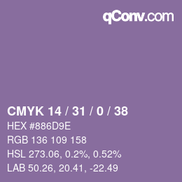 Código de color: CMYK 14 / 31 / 0 / 38 | qconv.com