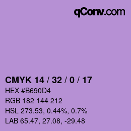 Color code: CMYK 14 / 32 / 0 / 17 | qconv.com