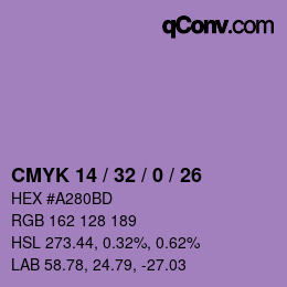 カラーコード: CMYK 14 / 32 / 0 / 26 | qconv.com
