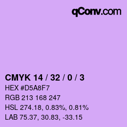 Color code: CMYK 14 / 32 / 0 / 3 | qconv.com