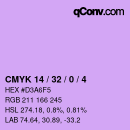 颜色代码: CMYK 14 / 32 / 0 / 4 | qconv.com
