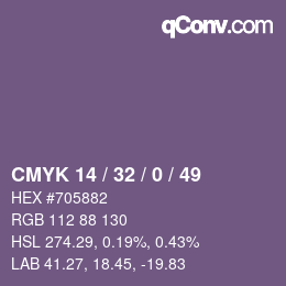 Color code: CMYK 14 / 32 / 0 / 49 | qconv.com