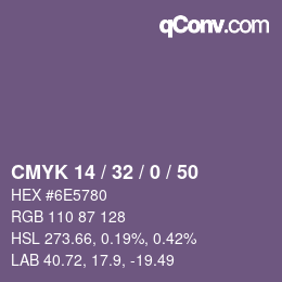 カラーコード: CMYK 14 / 32 / 0 / 50 | qconv.com